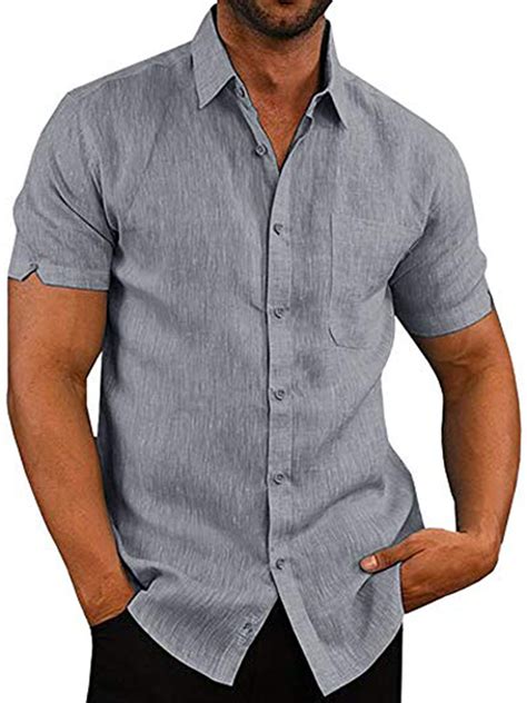 Shirts For Men Summer Casual Button Down Short Sleeve Beach Party Shirt