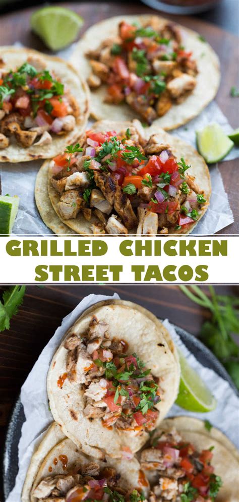 Achiote cauliflower, fire grilled pineapple, red onions, cilantro, and salsa picosa gf, v (2) 8.5 (3) 11.5. Grilled Chicken Street Tacos - Recipeforkeep | Grilled ...