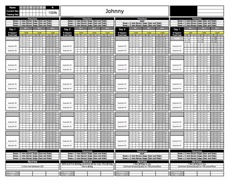 Free Strength And Conditioning Excel Templates Printable Templates