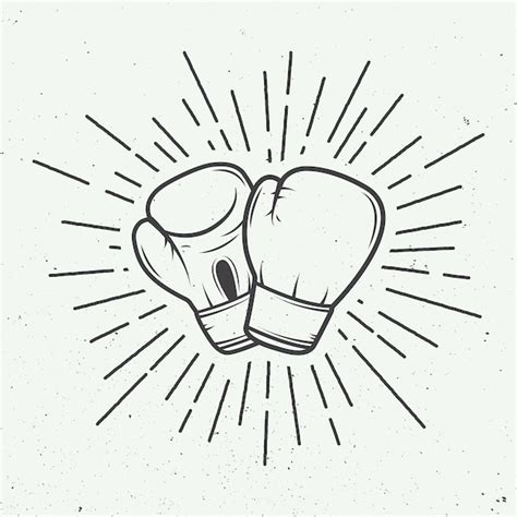 Premium Vector Boxing Gloves In Vintage Style Vector Illustration