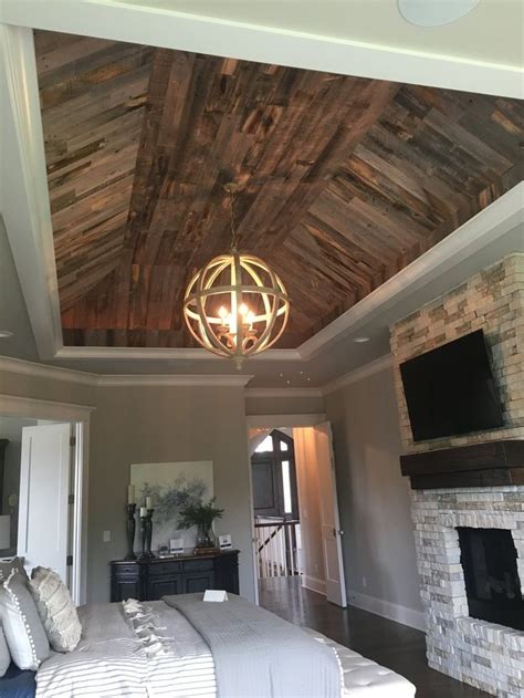 Installing wooden ceiling paneling is a little challenging but definitely something you can do on your own. Ceiling Wood Planks: 5 Styles to Steal | High ceiling ...