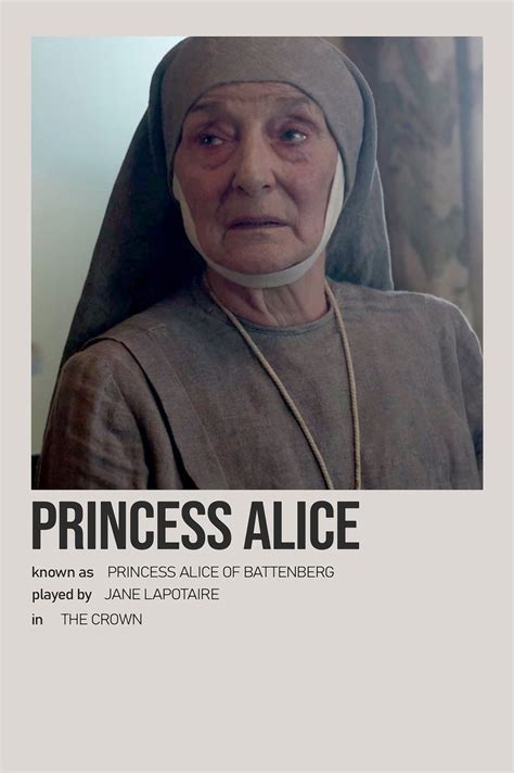Princess Alice Minimalist Polaroid Character Poster The Crown Princess Alice Of Battenberg