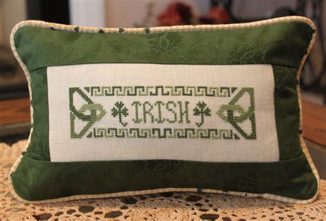 Celtic Heart Knitting And Quilting Irish Pillow Cross Stitch Pillow