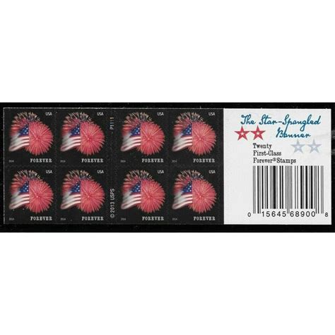Star Spangled Banner Booklet Of 20 Stamps Fireworks 4855a On Ebid