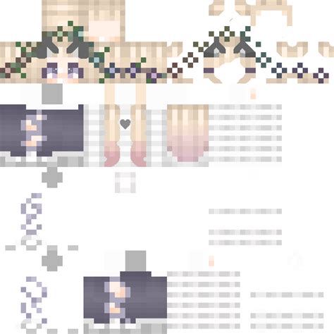Aesthetic Downloadable Minecraft Girl Skins Template Largest