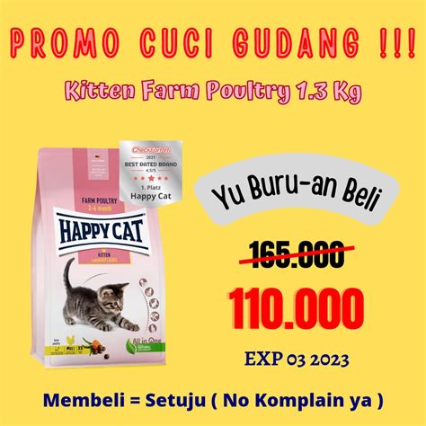 Jual Happy Cat Kitten Farm Poultry 13 Kg Dry Cat Food Makanan Anak