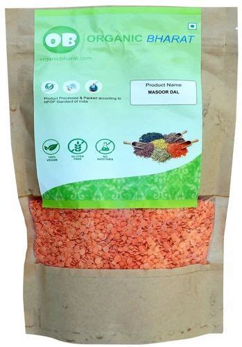 Red Organic Masoor Dal Split High In Protein Packaging Size 1 Kg At