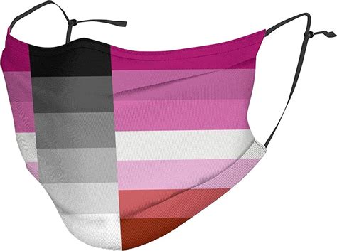Homoflexible Lesbian Pride Flag Unisex Outdoor Dust Mask With 2 Filter