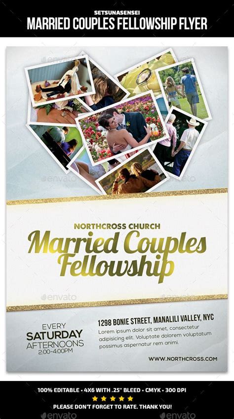 Married Couples Fellowship Church Flyer This Flyer Is Perfect For Promoting A Christian Churchs