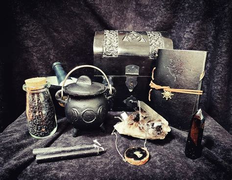 Black Magick Witchcraft Kit Wiccan Altar Kit Apothecary Etsy