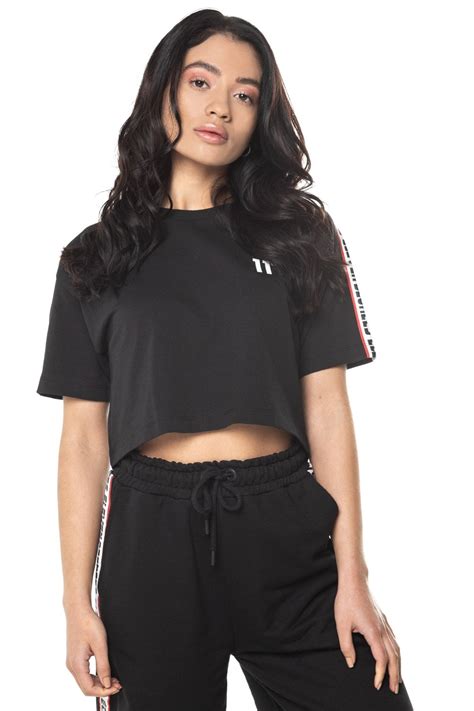T, or t, is the 20th letter in the modern english alphabet and the iso basic latin alphabet. 11 Degrees Women's | Asymmetric Branded Taped Cropped T ...