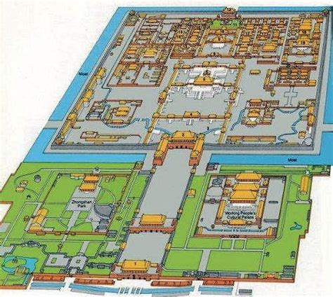Forbidden City Map Ancient Architecture Chinese Architecture China
