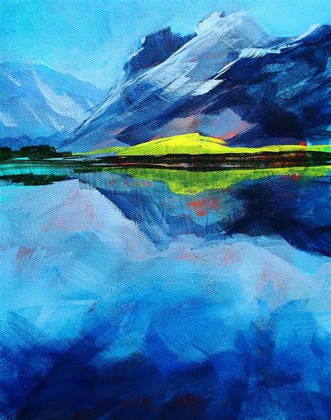 Alpine Lake Mountain Landscape Painting By Nancy Merkle Mountain