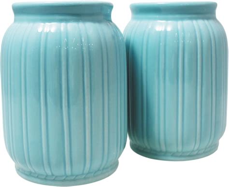 Lot De 2 Moderne Bleu Turquoise Petit Pot à Plantes En Céramique Conçu