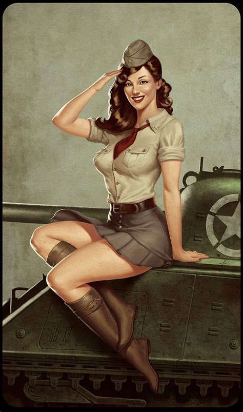Military Pinup Girl Tattoo Ideas And Inspiration Pinups Sergio Diaz Pin Up Art Vintage