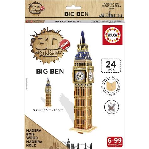 Educa 17304 3d Big Ben Ahşap Maket Anıt Puzzle Educa Edu17304