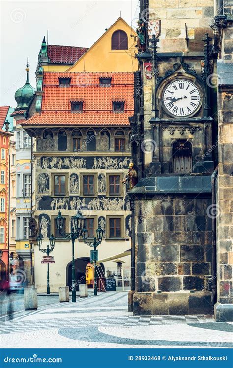 Staromestske Namesti And Old Town Hall Wall In Prague Czech Stock
