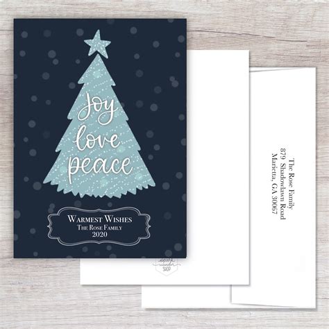 Non Photo Custom Christmas Cards Holiday Card Printed Etsy