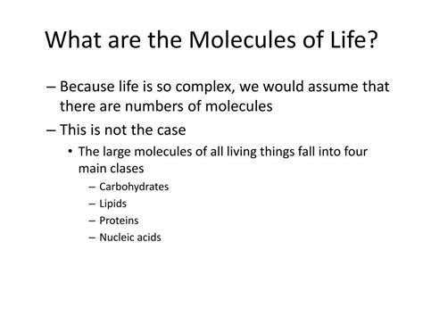 Ppt Chapter 5 Structure And Function Of Large Biological Molecules