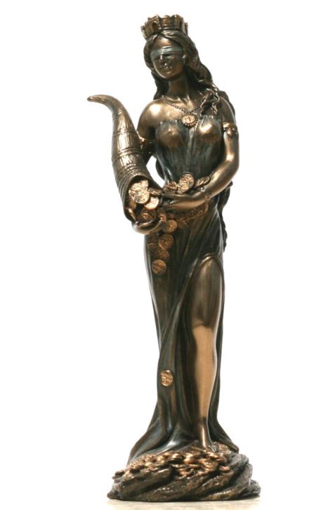 Goddess Fortune Tyche Luck Fortuna Statue Sculpture Figure Bronze