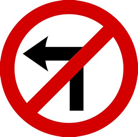 Filemandatory Road Sign No Left Turnsvg Wikimedia Commons