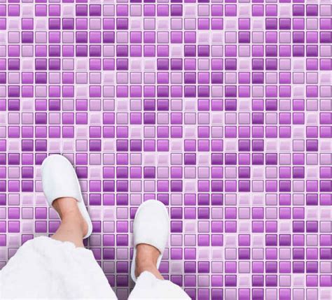 Purple Shades Tile Kitchen Flooring Tenstickers
