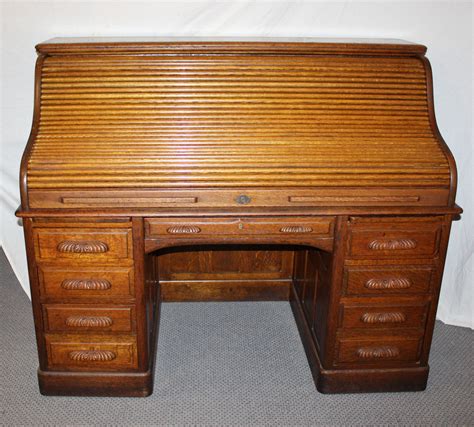 Any of the handsome finishes available, paired with stylish tapered legs in a metallic. Bargain John's Antiques | Antique Oak Roll top Desk - 60 ...
