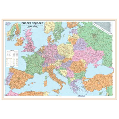Harta Fizica Si Politica A Europei 140x100 Cm Office Direct