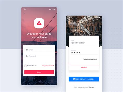 Login And Registration Forms Ui Mobile Template Search By Muzli