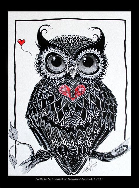 Owl Heart By Hollow Moon Art Moon Art Art Owl