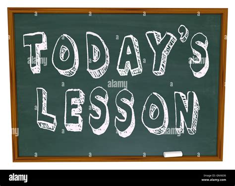 Today's Lesson - Words on School Chalkboard Training Stock Photo - Alamy