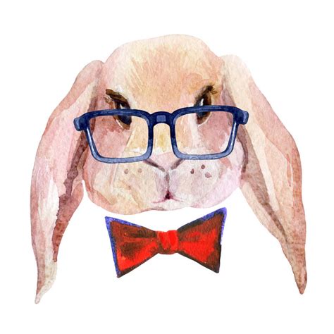 Download Rabbit Head In Glasses Stock Illustration - Image: 64540802