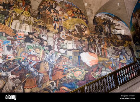 The History Of Mexico 1929 1935 Diego Rivera Fresco Mural West Wall Detail Of Central Arch