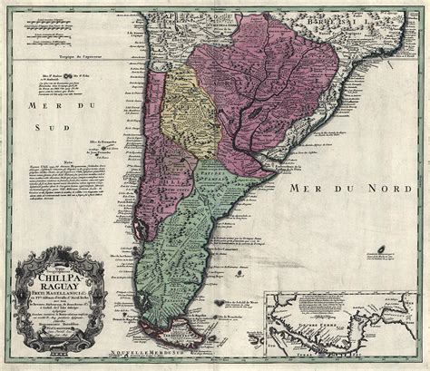 Southern South America Map 1733 Photograph By Compass Rose Maps