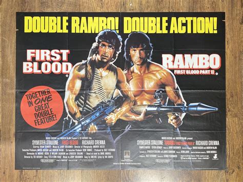 Rare Double Bill For The First Two Rambo Films This Is A Uk Quad From