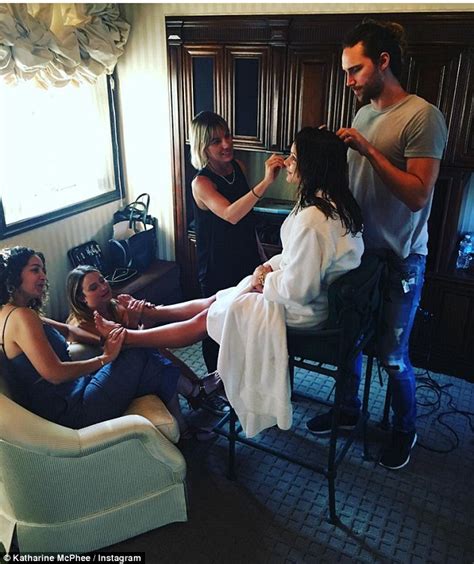 Katharine Mcphee Enjoys A Double Foot Massage As She Preps For Emmys