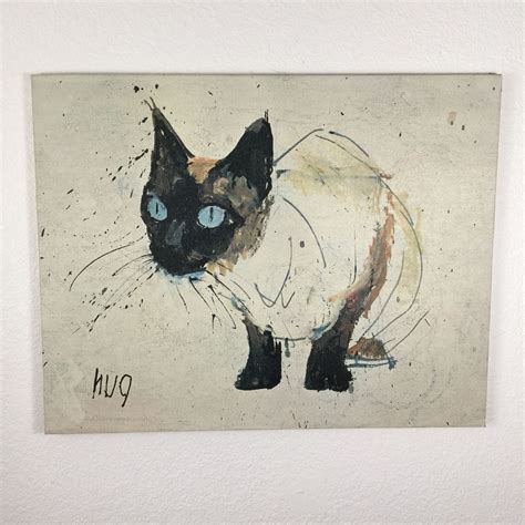 Hug Siamese Cat Print Glicee On Canvas Vintage Impressionist Art Wall