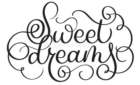 Sweet Dreams Vector Vintage Text Calligraphy Lettering Illustration