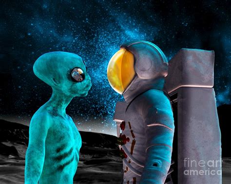 Alien And Astronaut Artwork Photograph By Victor Habbick Visions