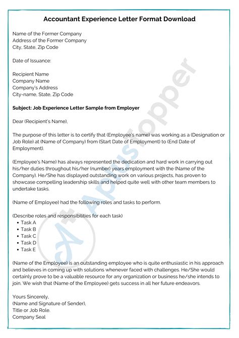 Experience Letter Format Work Experience Letter Samples How To