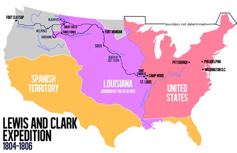 Map 0f 1803 Lewis And Clark Westward Expansion Missouri River