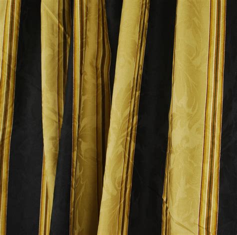 Black Gold Stripe Drapery Fabric Capulet Stripe Velvet Waverly