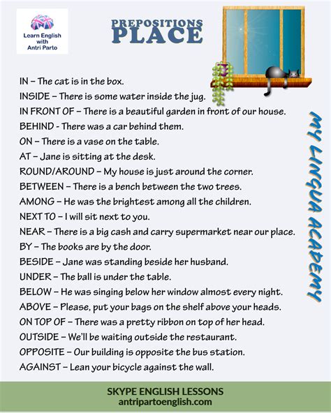 Prepositions Of Place My Lingua Academy