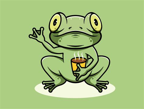 Cute Frog Drinking Hot Chocolate By Cubbone On Dribbble