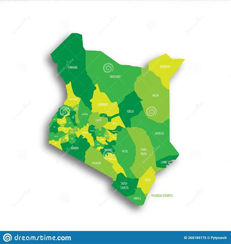 Kenya Political Map Of Administrative Divisions Stock Vector