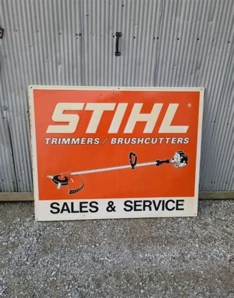Vintage Metal Rare Stihl Brushcutter Sign In Excellent Condition Hard
