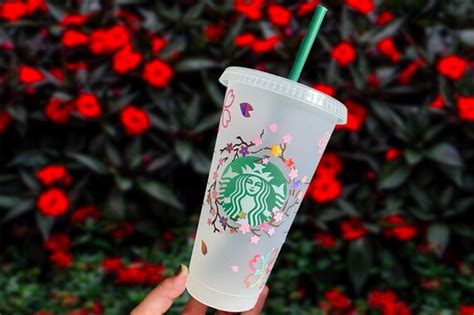 Cherry Blossom Starbucks Cup Custom Cup Starbucks Tumbler Etsy