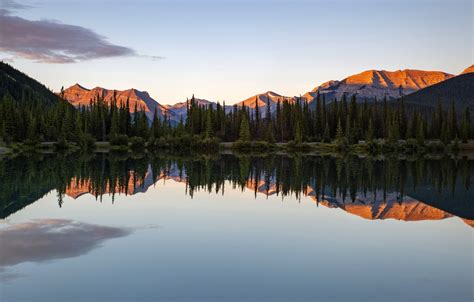 Wallpaper Forest The Sky Light Mountains Lake Reflection Shore