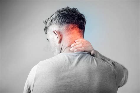 Young Man Suffering From Neck Pain Headache Pain Stock Photo Image