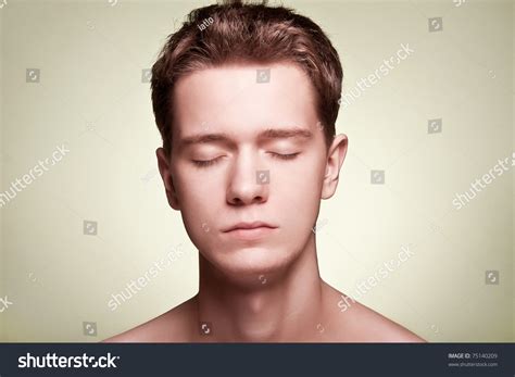 Portrait Of A Person With Closed Eyes Stock Photo 75140209 Shutterstock